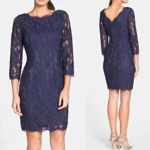 Navy Lace Adrianna Papell Cocktail Dress